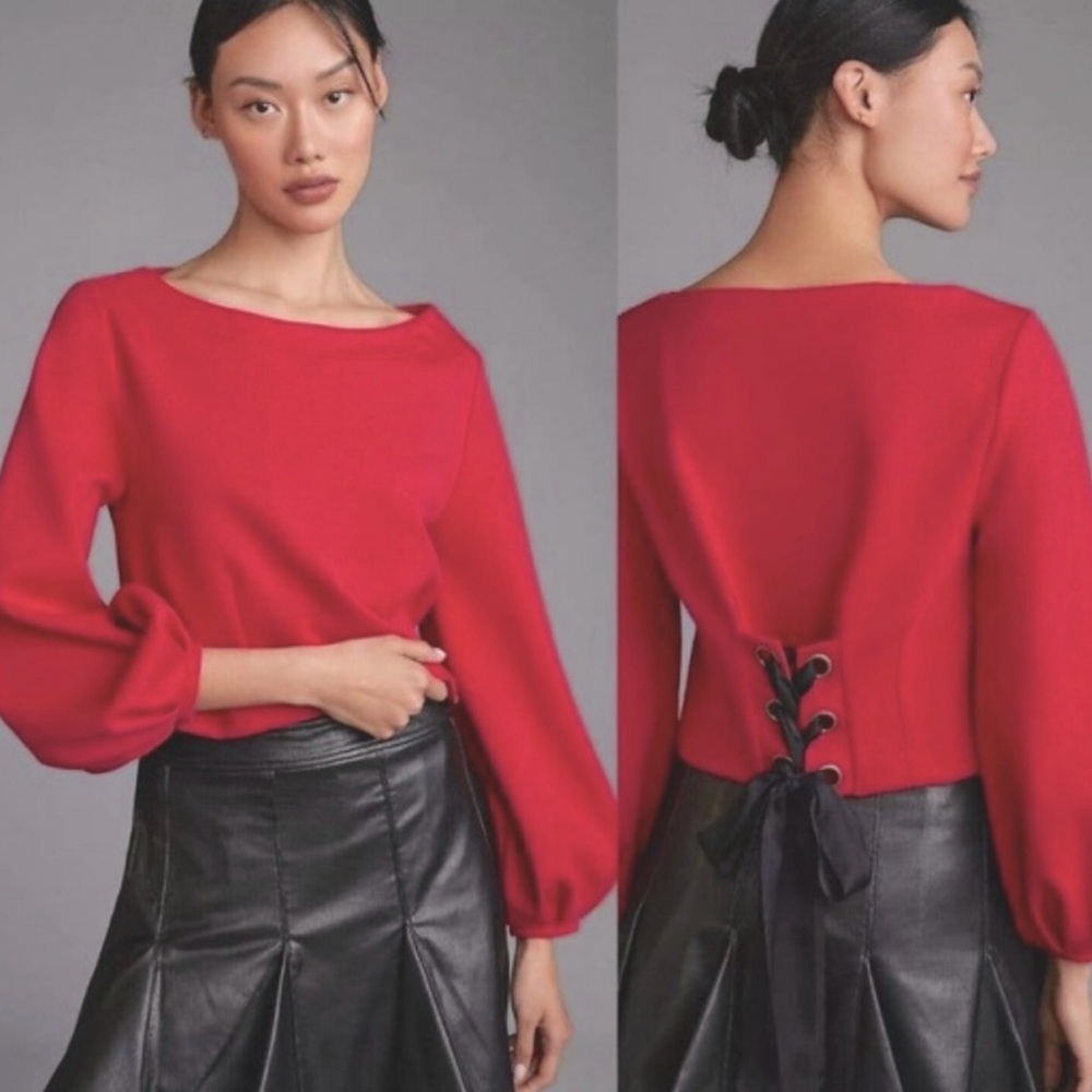 Anthropologie Maeve Corset Sweatshirt Size XS
